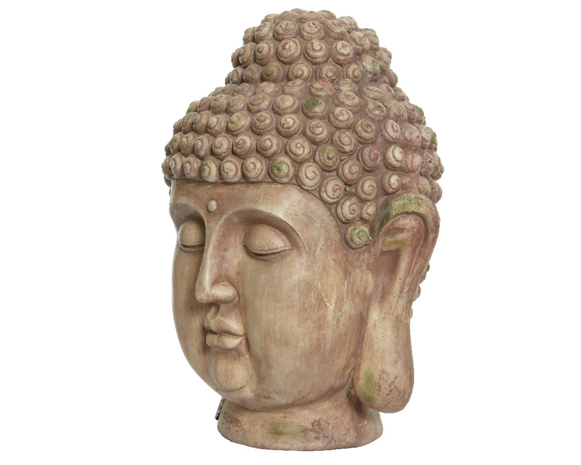 Testa Buddha Grigia H.69cm per Esterno Kaemingk - Elemento Decorativo per Ambienti Zen e Tranquilli Testa Buddha Grigia H.69cm per Esterno Kaemingk - Elemento Decorativo per Ambienti Zen e Tranquilli